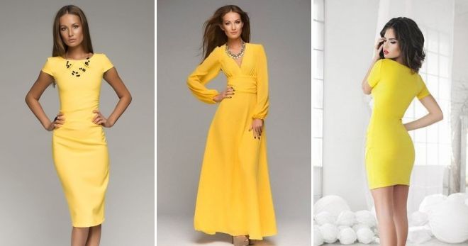 Модные цвета платьев 2019 желтый