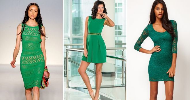 Модные цвета платьев 2019 зеленый