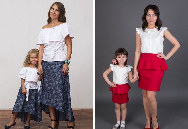 одинаковые юбки для мамы и дочки